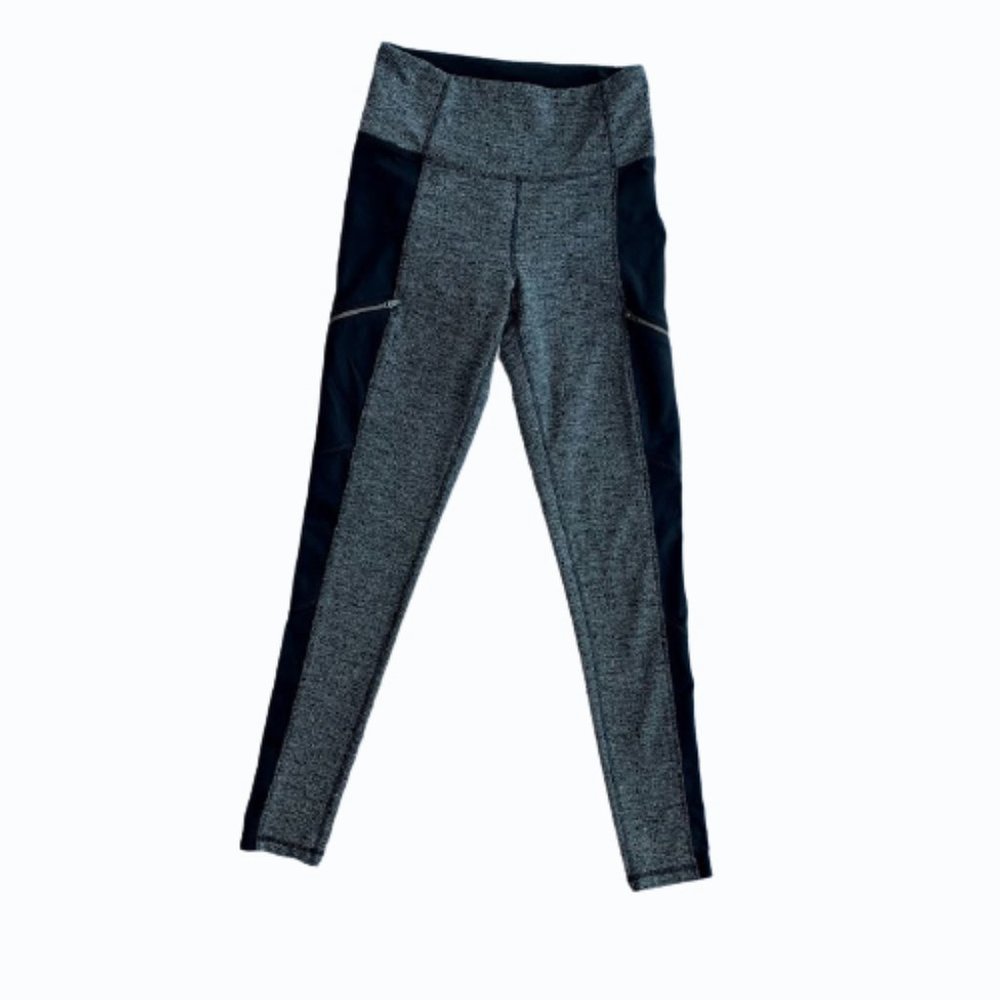 ATHLETA Herringbone Leggings Zip Pocket Panel SM